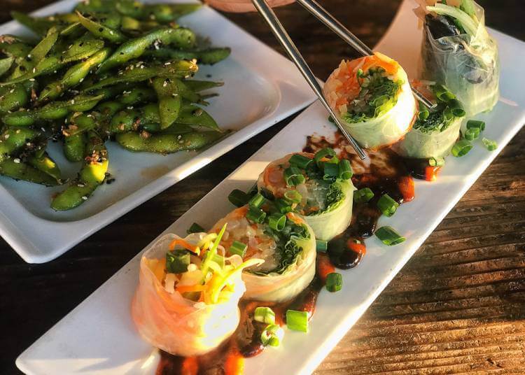 Poised Pre-Theater Meals in Laguna Beach Singapore Bamboo specialty sushi roll at Starfish Laguna